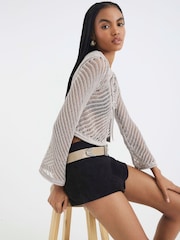 River Island Brown Tie Front Cardigan - Image 4 of 4