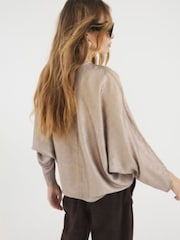 River Island Gold Short Sleeve Batwing T-Shirt - Image 4 of 4