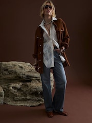 River Island Cream Oversized 100% Cotton Long Sleeve Shirt - Image 3 of 4