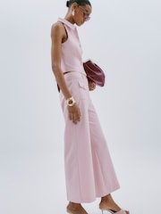 River Island Pink Button Front Straight Leg Trousers - Image 2 of 3