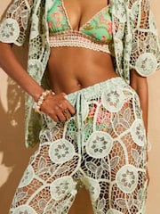 River Island Green Del Maar Lace Trousers - Image 4 of 4