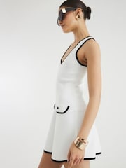 River Island White Contast Mini Shift Dress - Image 2 of 4
