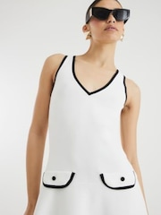 River Island White Contast Mini Shift Dress - Image 3 of 4