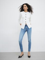 River Island White Collarless Button Up Cardigans - Image 2 of 4