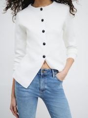 River Island White Collarless Button Up Cardigans - Image 4 of 4
