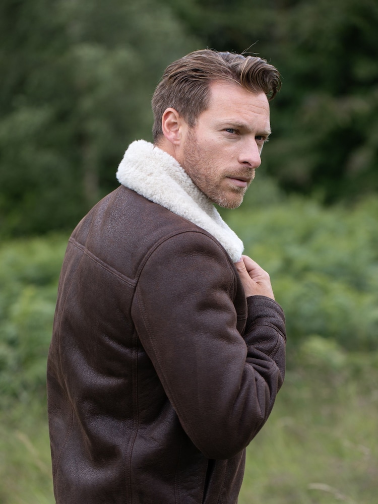 Lakeland Leather Brown Harrier Sheepskin Flying Jacket - Image 10 of 10