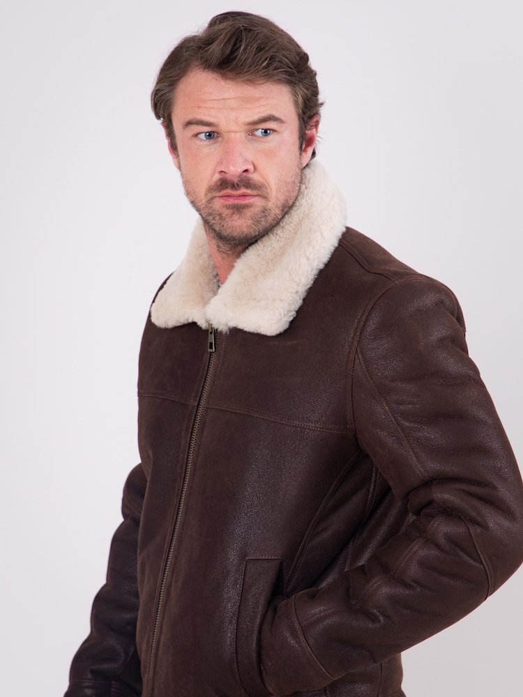 Lakeland Leather Brown Harrier Sheepskin Flying Jacket - Image 2 of 10