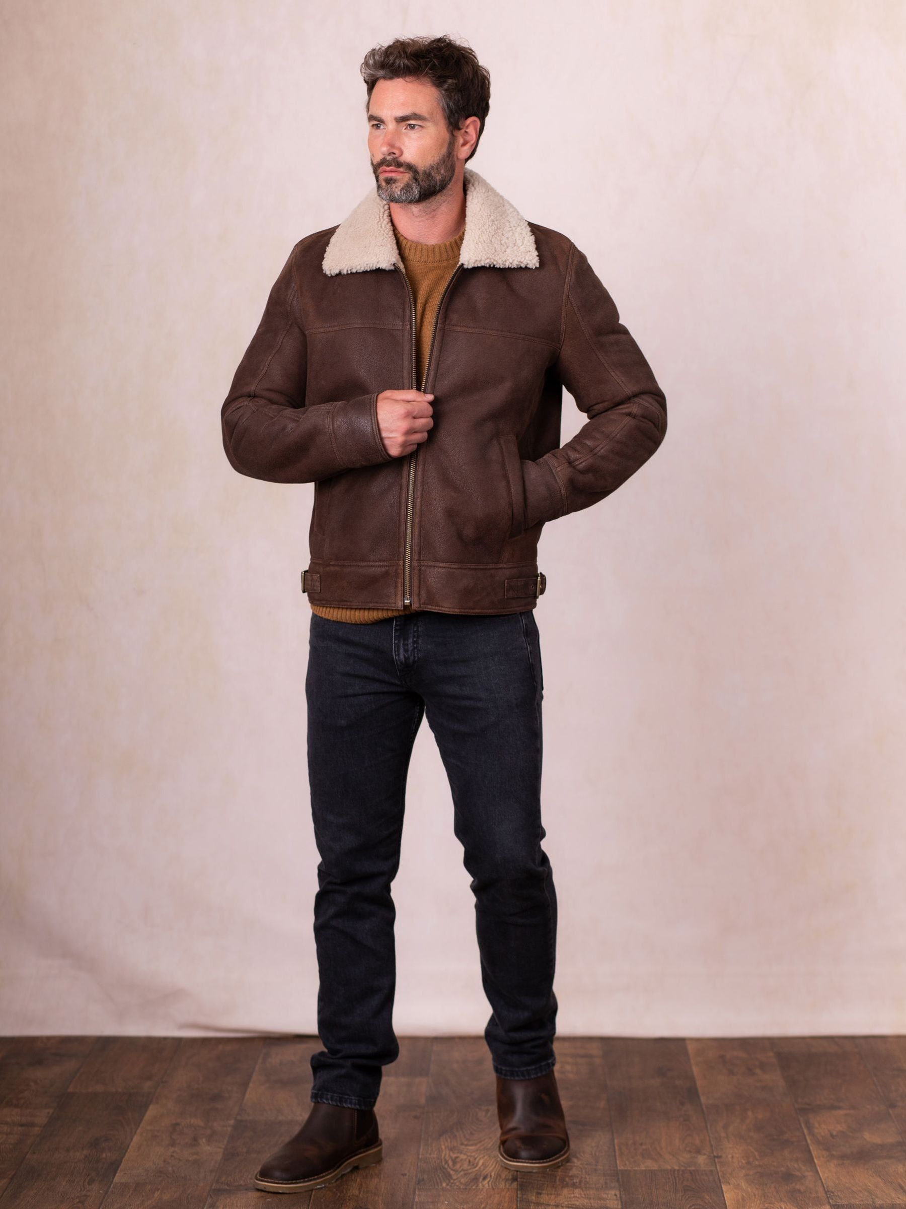 Buy Lakeland Leather Brown Flying Jacket from the Next UK online shop