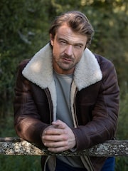 Lakeland Leather Brown Harrier Sheepskin Flying Jacket - Image 4 of 10