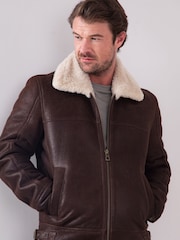 Lakeland Leather Brown Harrier Sheepskin Flying Jacket - Image 6 of 10