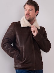 Lakeland Leather Brown Harrier Sheepskin Flying Jacket - Image 7 of 10