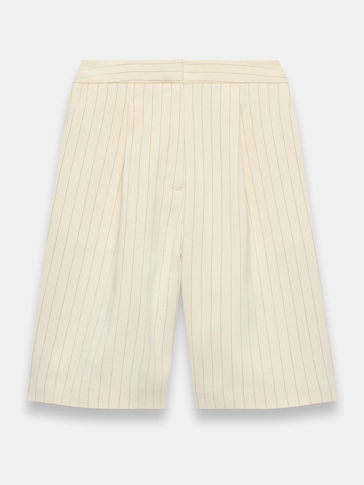 Mint Velvet Yellow Pinstripe Tailored Shorts - Image 7 of 8