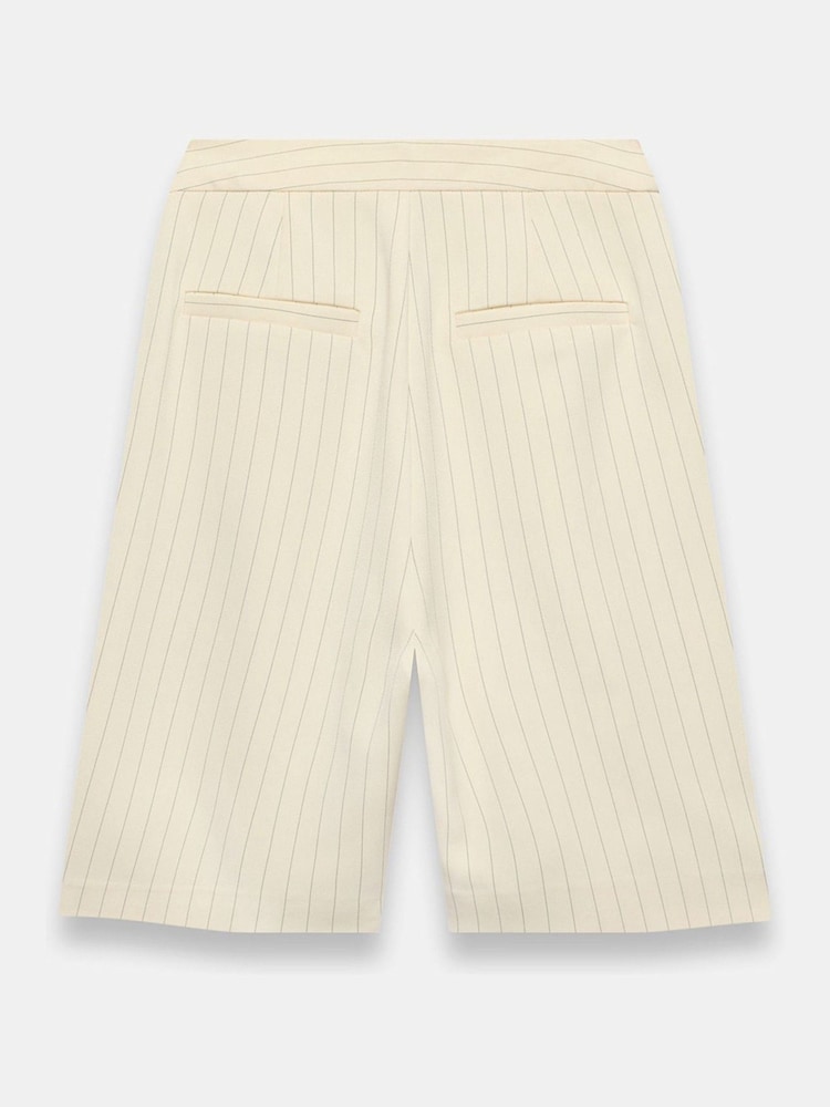Mint Velvet Yellow Pinstripe Tailored Shorts - Image 8 of 8