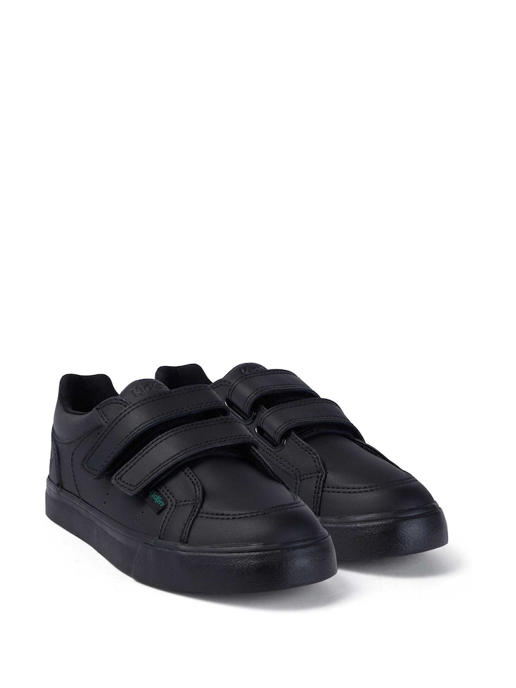 Kickers Black Junior Tovni Twin Strap Patent Leather Trainers - Image 2 of 6