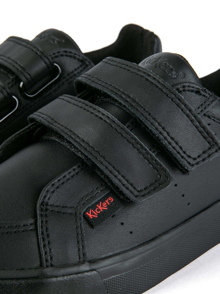 Kickers Black Junior Tovni Twin Strap Patent Leather Trainers - Image 6 of 6