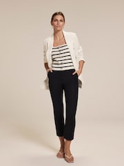 Mint Velvet White Linen Double Breasted Blazer - Image 5 of 7