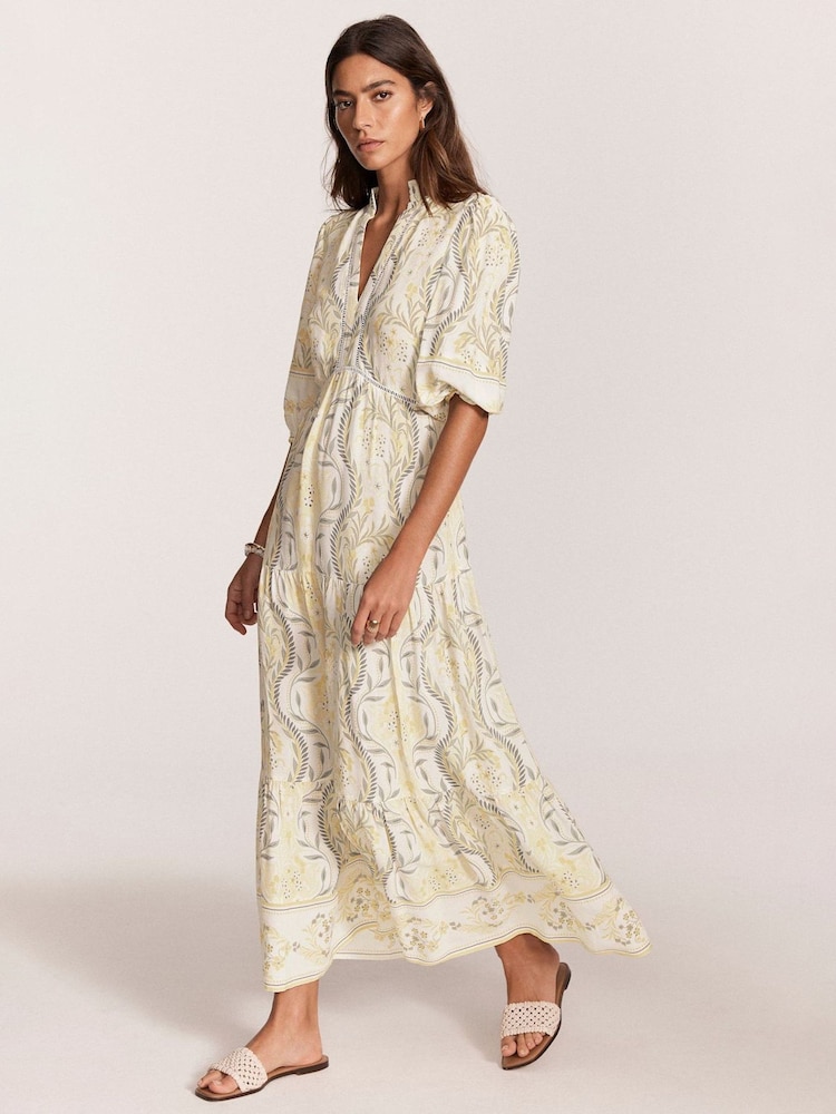 Mint Velvet Yellow Floral Print Maxi Dress - Image 2 of 7