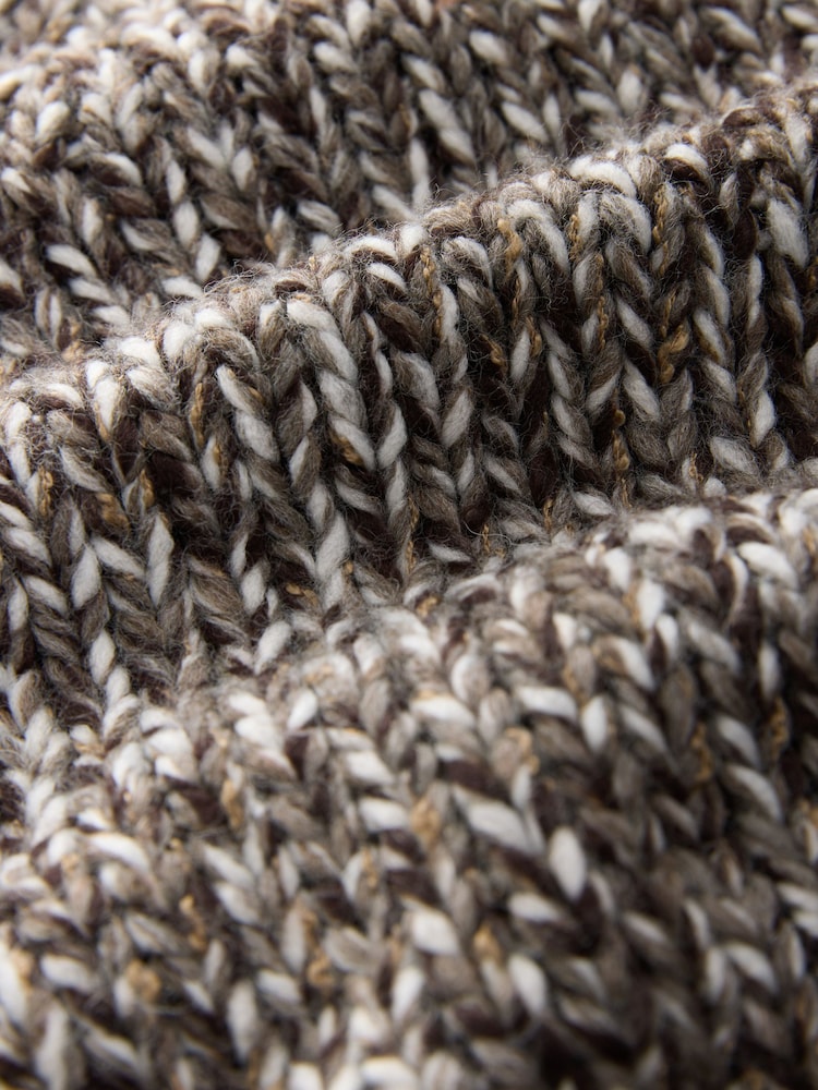 Brown Multi Twist Knitted Cardigan With Wool - Image 3 of 3
