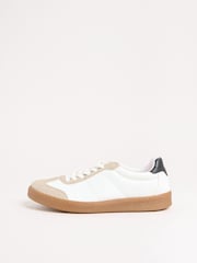 Friends Like These White Lace Up Retro Gumsole Sports Trainers - Image 3 of 4