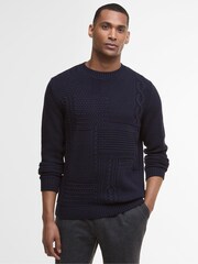 Barbour® Blue Casey Cable Crew Neck Sweater - Image 1 of 7