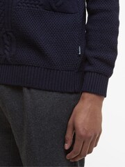 Barbour® Blue Casey Cable Crew Neck Sweater - Image 5 of 7