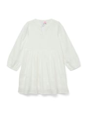 VERO MODA White Long Sleeved Lace Detail 100% Organic Cotton Woven Mini Dress - Image 4 of 4