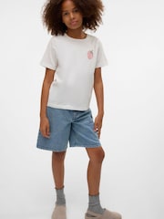 VERO MODA White Girls Short Sleeve Sequin Jersey Top - Image 2 of 2