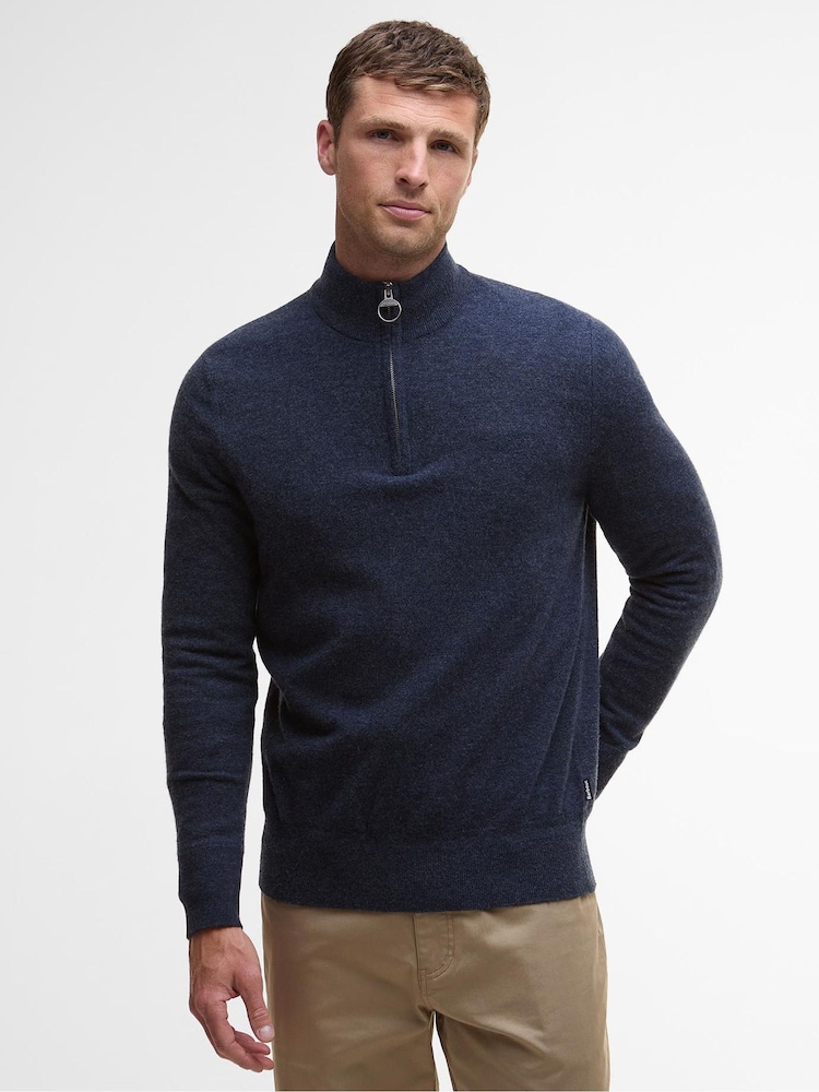 Barbour® Navy Waterbury Half Zip Sweater - Image 1 of 7