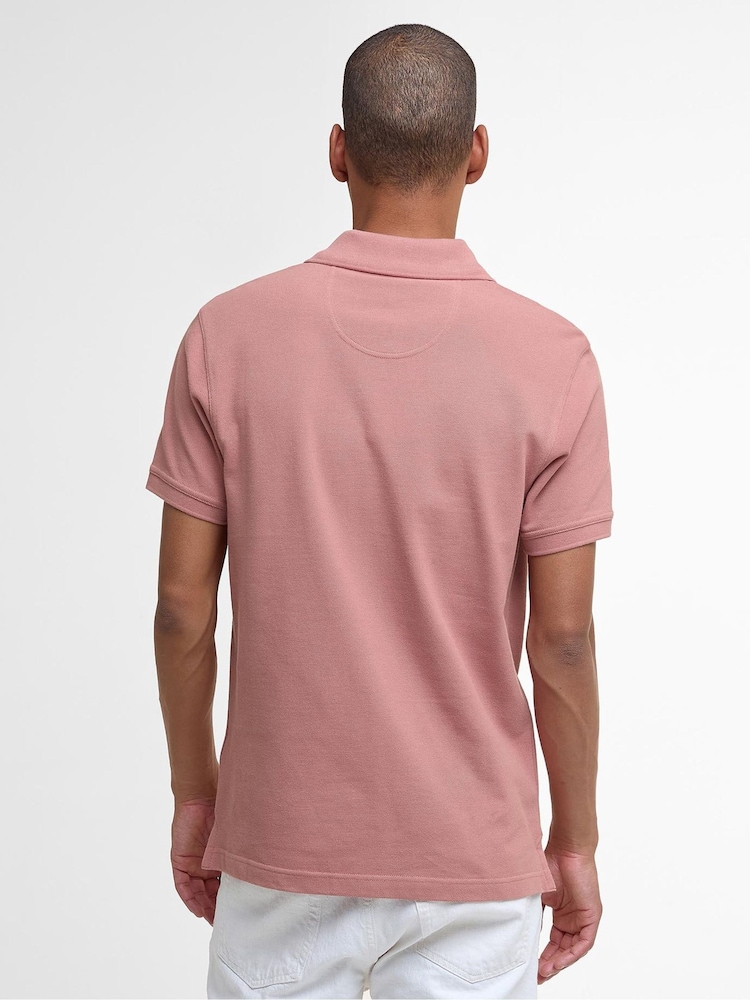 Barbour® Earth Pink Classic Polo Shirt - Image 2 of 7 Barbour® Earth Pink Classic Polo Shirt - Image 2 of 7