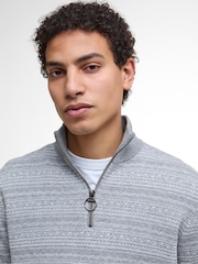 Barbour® Grey Dartfield Half Zip Knitted Jumper - Image 4 of 7