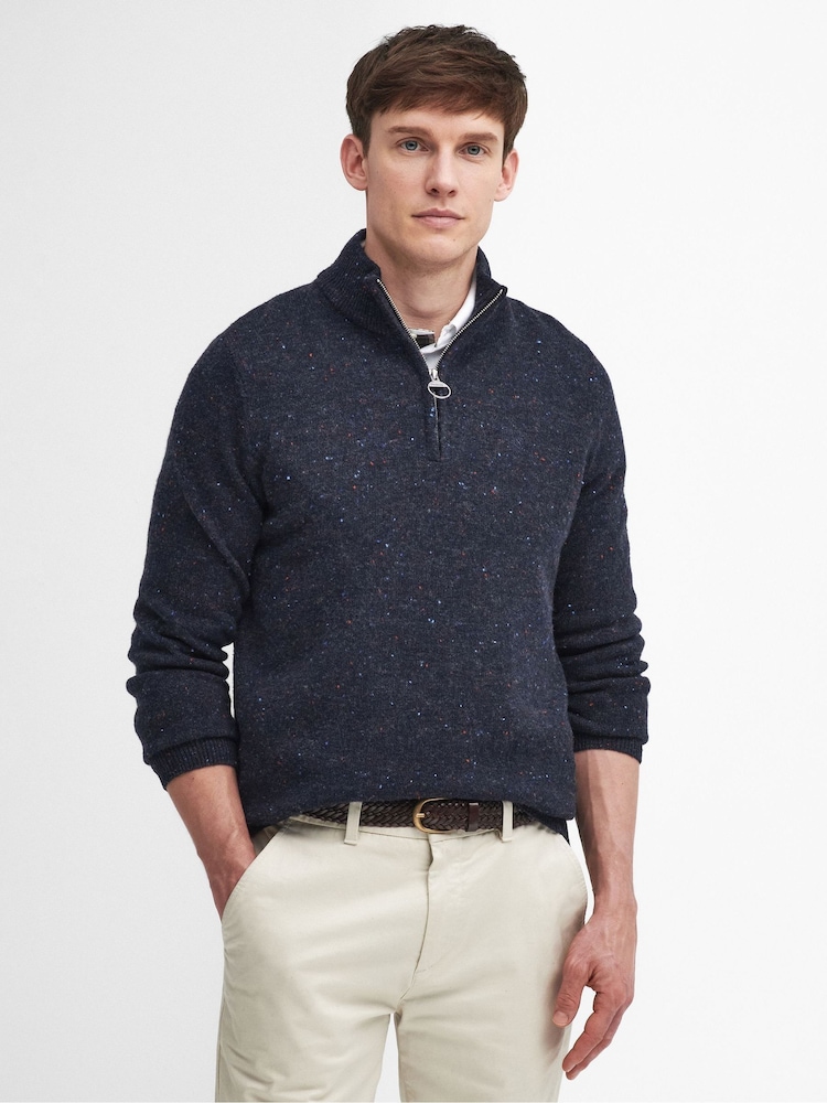 Barbour® Navy Tainsbury Half Zip Sweater - Image 1 of 7