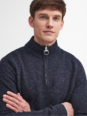 Barbour® Navy Tainsbury Half Zip Sweater - Image 4 of 7