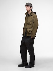 Barbour® Green Hooded Showerproof Flight Bedale Jacket - Image 3 of 7