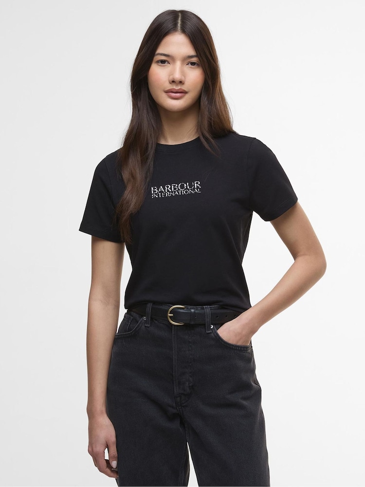Barbour® International Harley Black T-Shirt - Image 1 of 6 Barbour® International Harley Black T-Shirt - Image 1 of 6