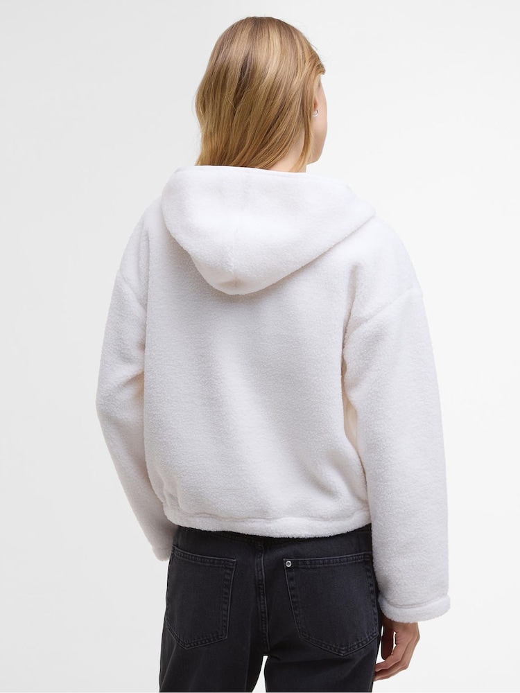 Barbour® International White Fleece Hoodie - Image 2 of 7