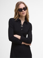 Barbour® International Chloe Ribbed Mini Black Dress - Image 2 of 8