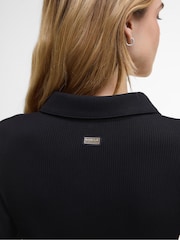 Barbour® International Chloe Ribbed Mini Black Dress - Image 5 of 8