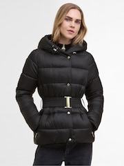 Barbour® International Black Short Track Line Puffer Jacket - Image 1 of 10