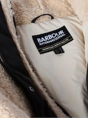 Barbour® International Black Short Track Line Puffer Jacket - Image 7 of 10