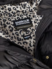 Barbour® International Black Short Track Line Puffer Jacket - Image 9 of 10