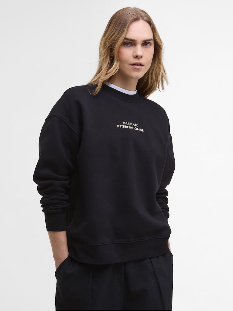 Barbour® International Black Kaia Sweatshirt - Image 1 of 7