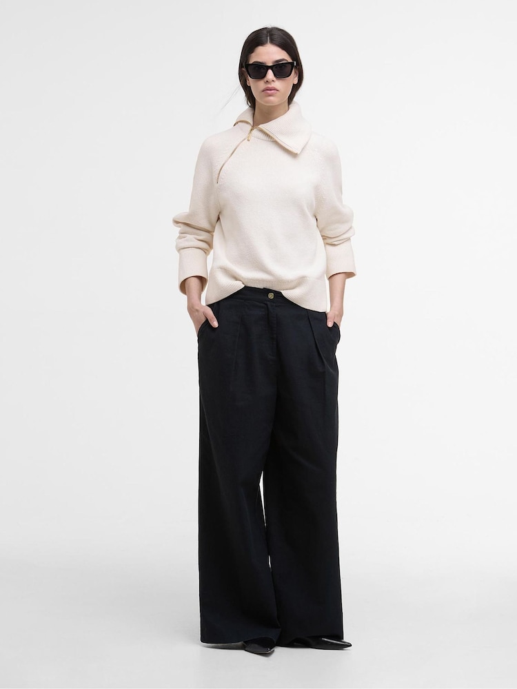 Barbour® International Cream Knitted Jumper - Image 2 of 7 Barbour® International Cream Knitted Jumper - Image 2 of 7