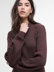 Barbour® International Brown Kaia Knitted Midi Dress - Image 4 of 7