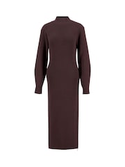 Barbour® International Brown Kaia Knitted Midi Dress - Image 6 of 7
