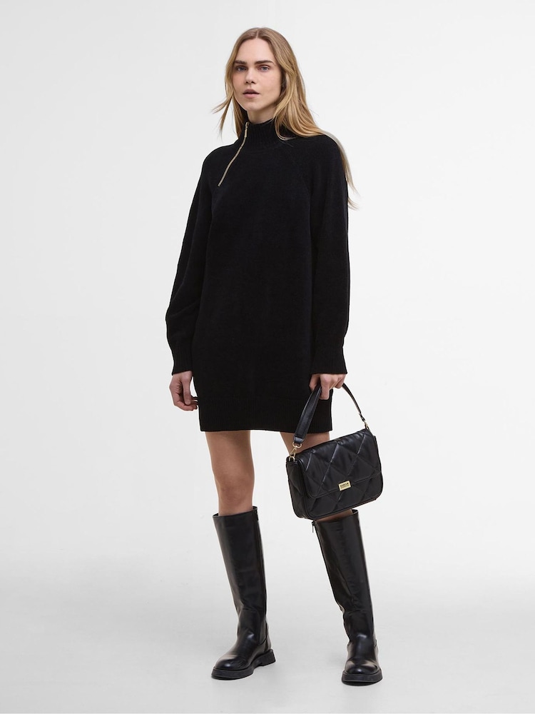 Barbour® International Black Saskia Knitted Mini Dress - Image 1 of 8