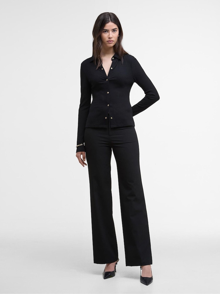 Barbour® International Chloe Ribbed Black Top - Image 2 of 7 Barbour® International Chloe Ribbed Black Top - Image 2 of 7