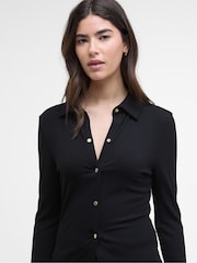 Barbour® International Chloe Ribbed Black Top - Image 4 of 7