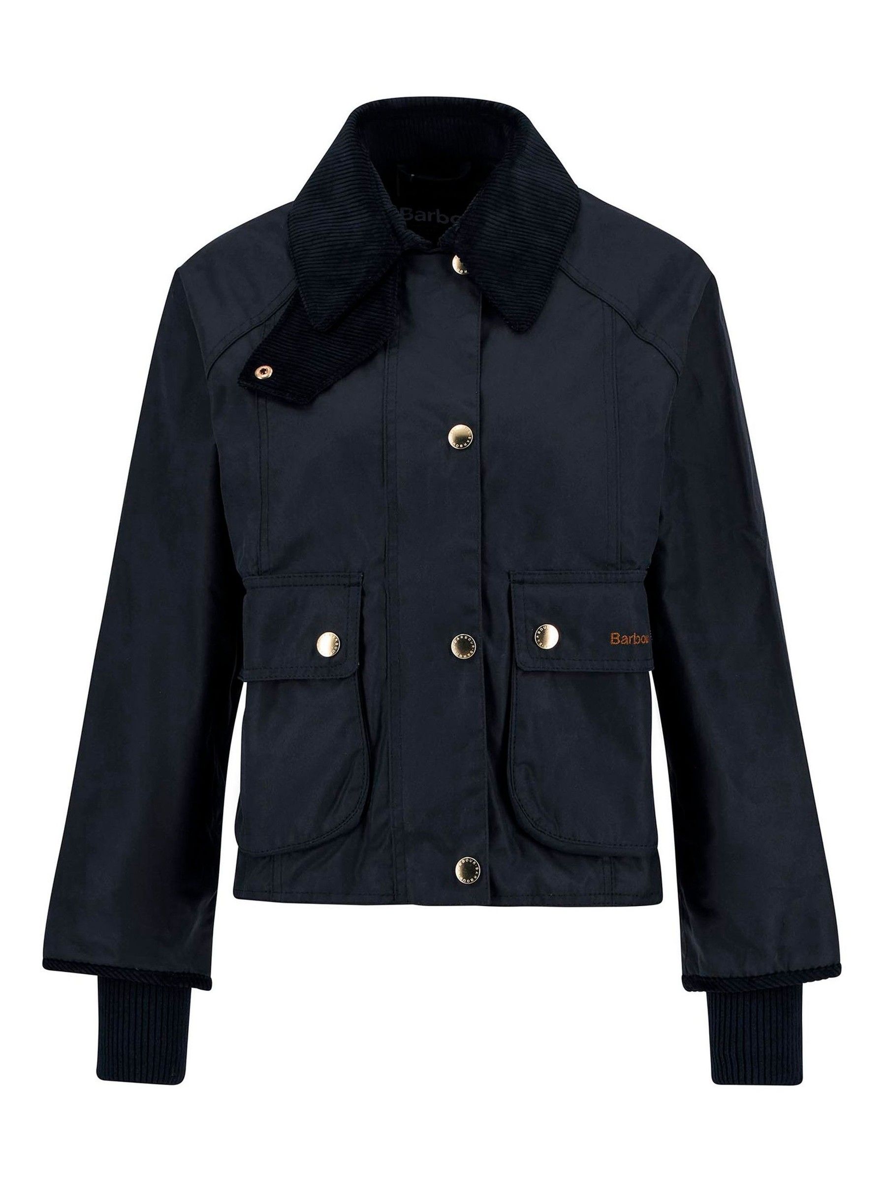 Buy Barbour® Blue Cropped Beadnell Wax Jacket from the Next UK