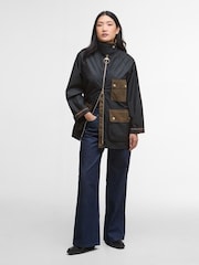 Barbour® Black Luella Wax Jacket - Image 2 of 7