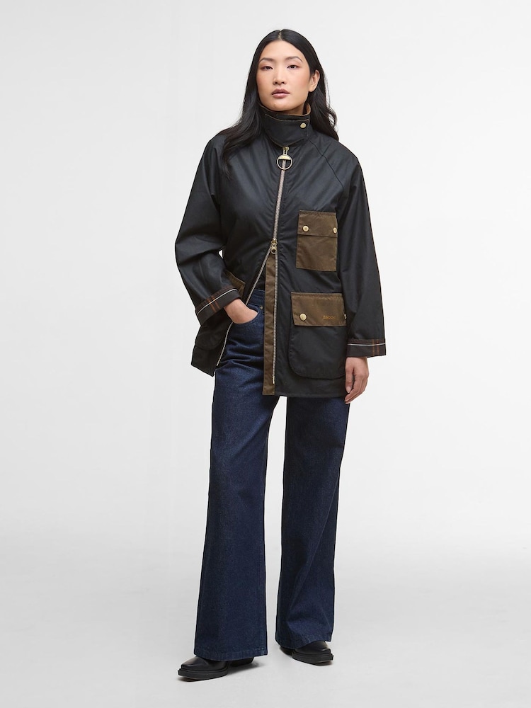Barbour® Black Luella Wax Jacket - Image 2 of 7